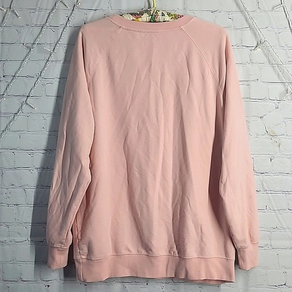 Wildfox Coffee and Sunshine Print Oversized Light Pink Sweater Womens Size Med - Picture 15 of 17